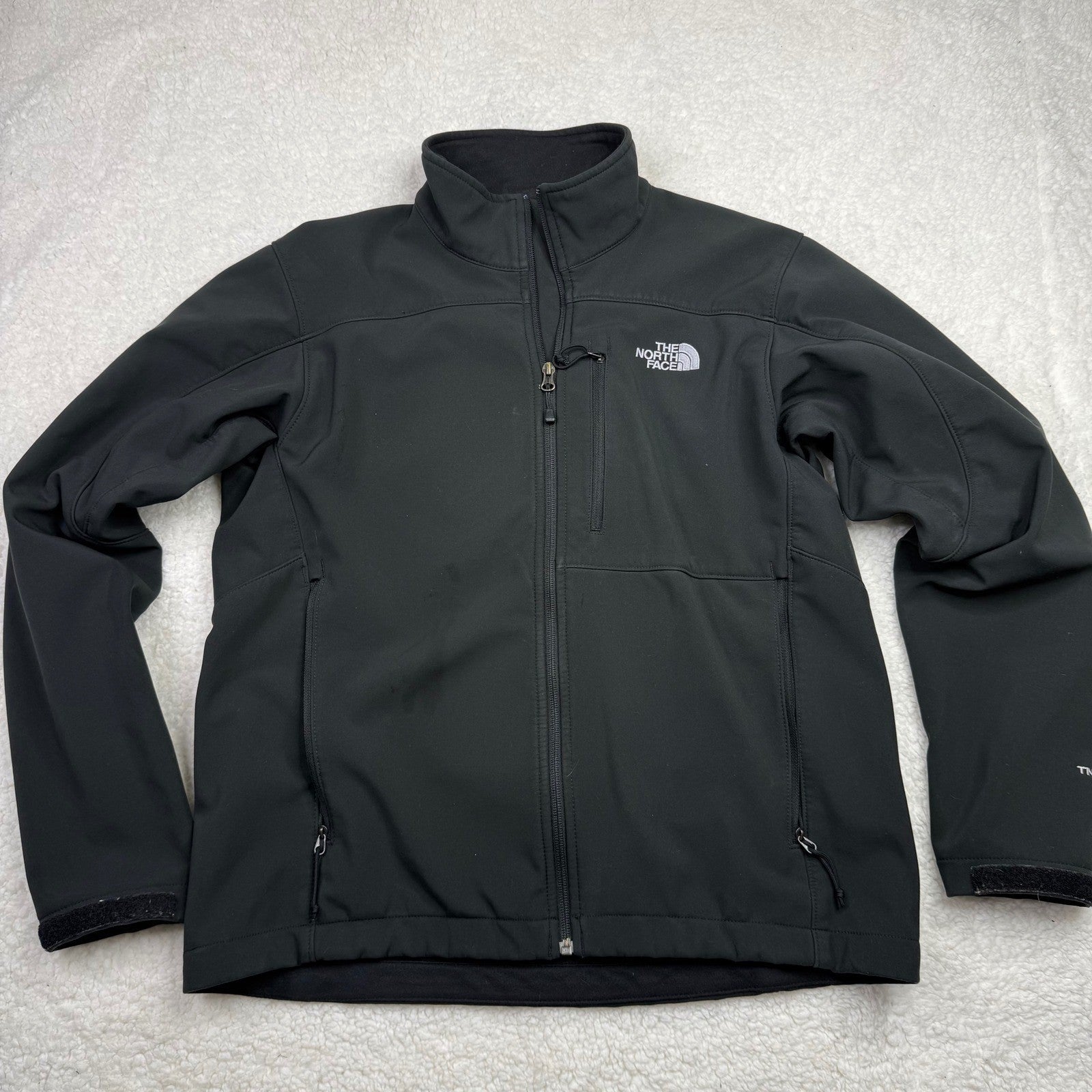 The North Face Mens Medium Black Full Zip Soft Shell Jacket TNF