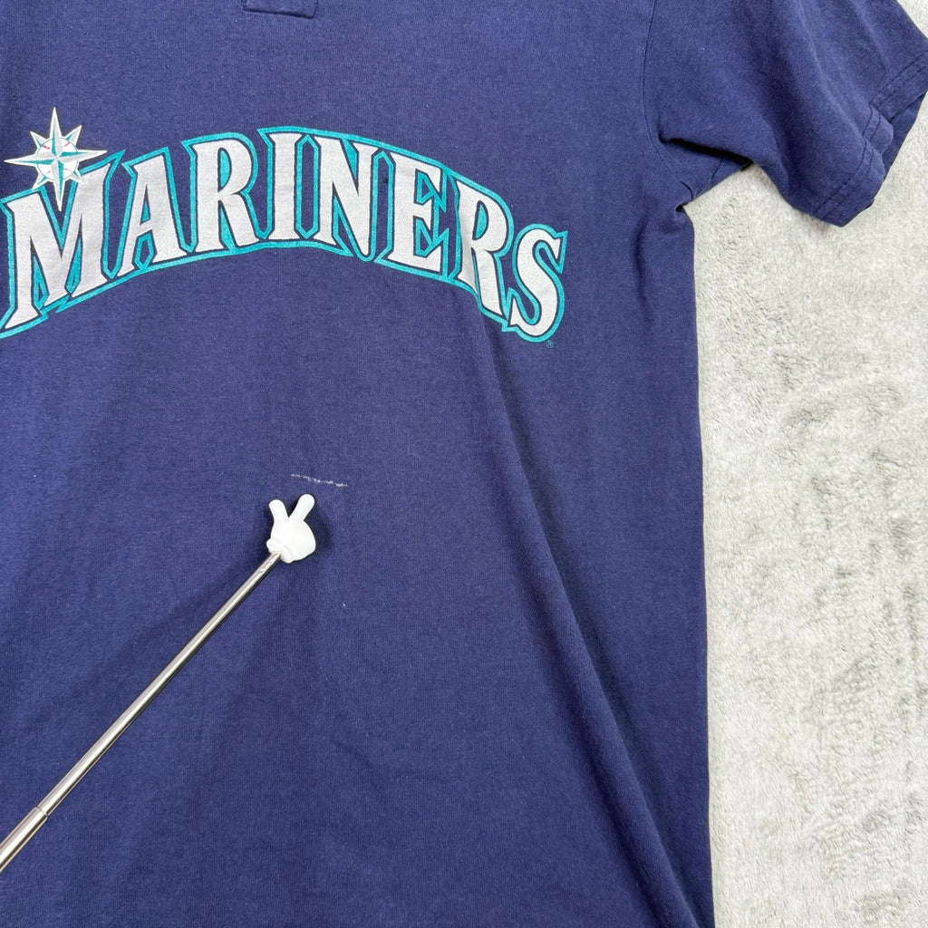 Seattle Mariners Shackleford 38 Baseball Henley T Shirt Navy Blue Size S