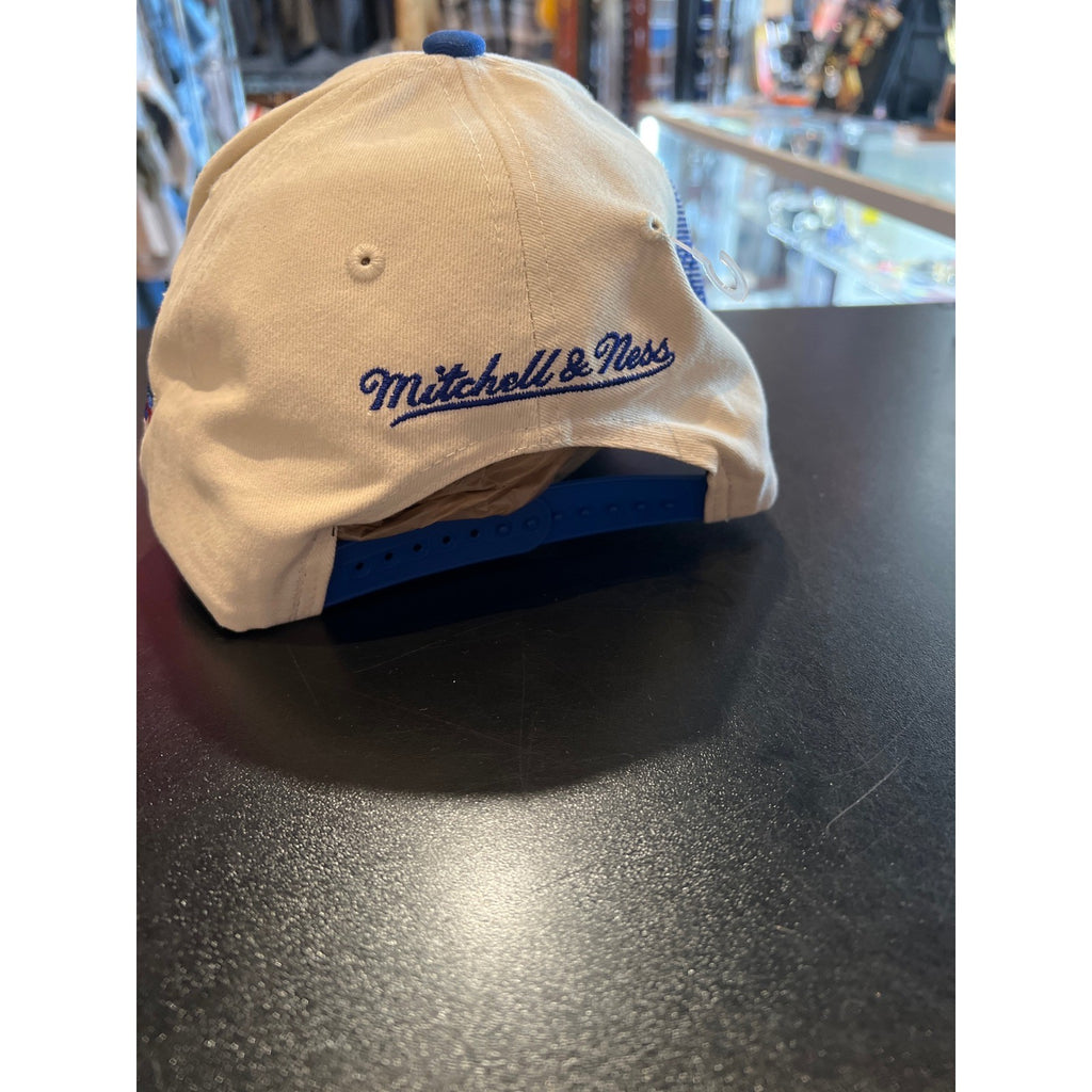 Philadelphia 76ers Snapback Hat Cream Blue NBA Basketball Cap Embroidered Logo