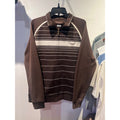Enyce Vintage Mens Track Jacket Brown Cream Striped Full Zip Y2K Streetwear XL