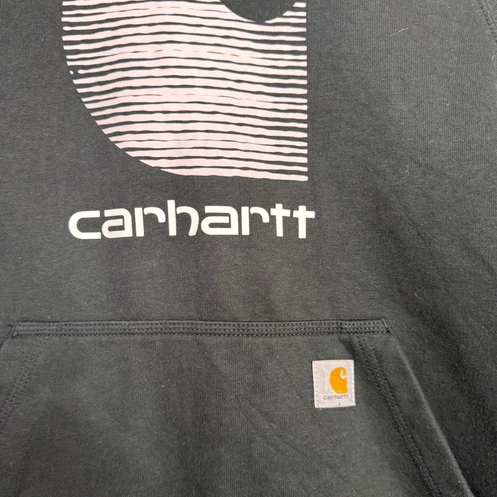 Carhartt Black Rain Defender Relaxed Fit Logo Hoodie Men's M