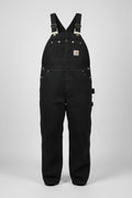 Carhartt Black Mens Bib Overalls Workwear Duck Canvas Straps Size 38x30