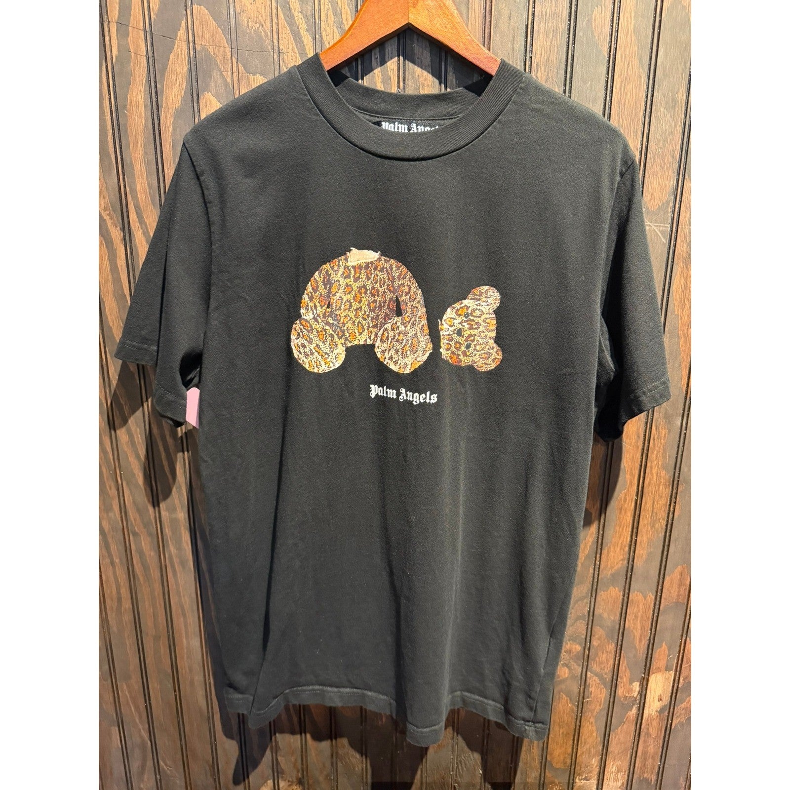 Palm Angels Black Leopard Kill The Bear Graphic T-Shirt Mens Large Streetwear