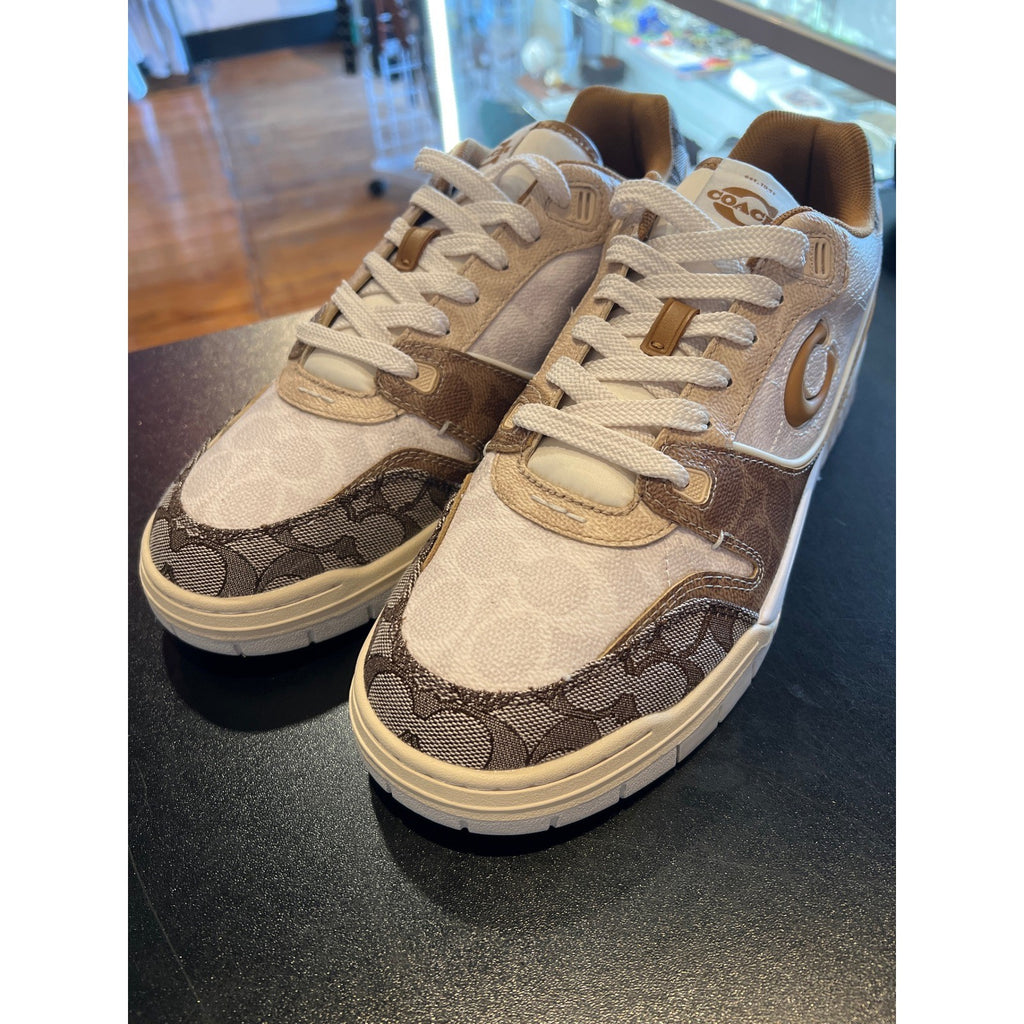 Coach Signature Monogram Low Top Sneakers Brown Beige Tan Logo Trainers