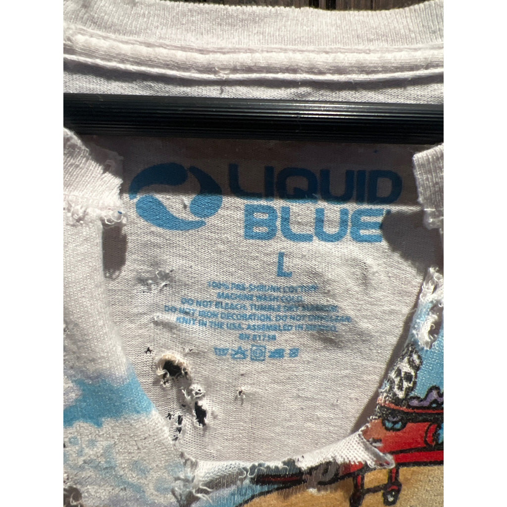 Liquid Blue Grateful Dead Tie Dye Distressed  Large 22x30