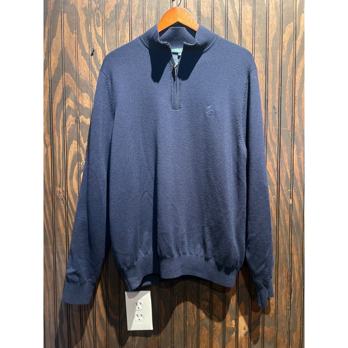 Pebble Beach Golf Links Mens XL Navy Blue Quarter Zip Pullover Sweater Knit