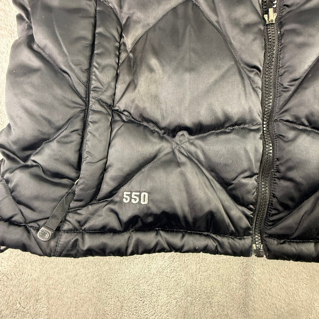 The North Face Aconcagua 550 Down Puffer Vest Black Diamond Quilted Womens Large
