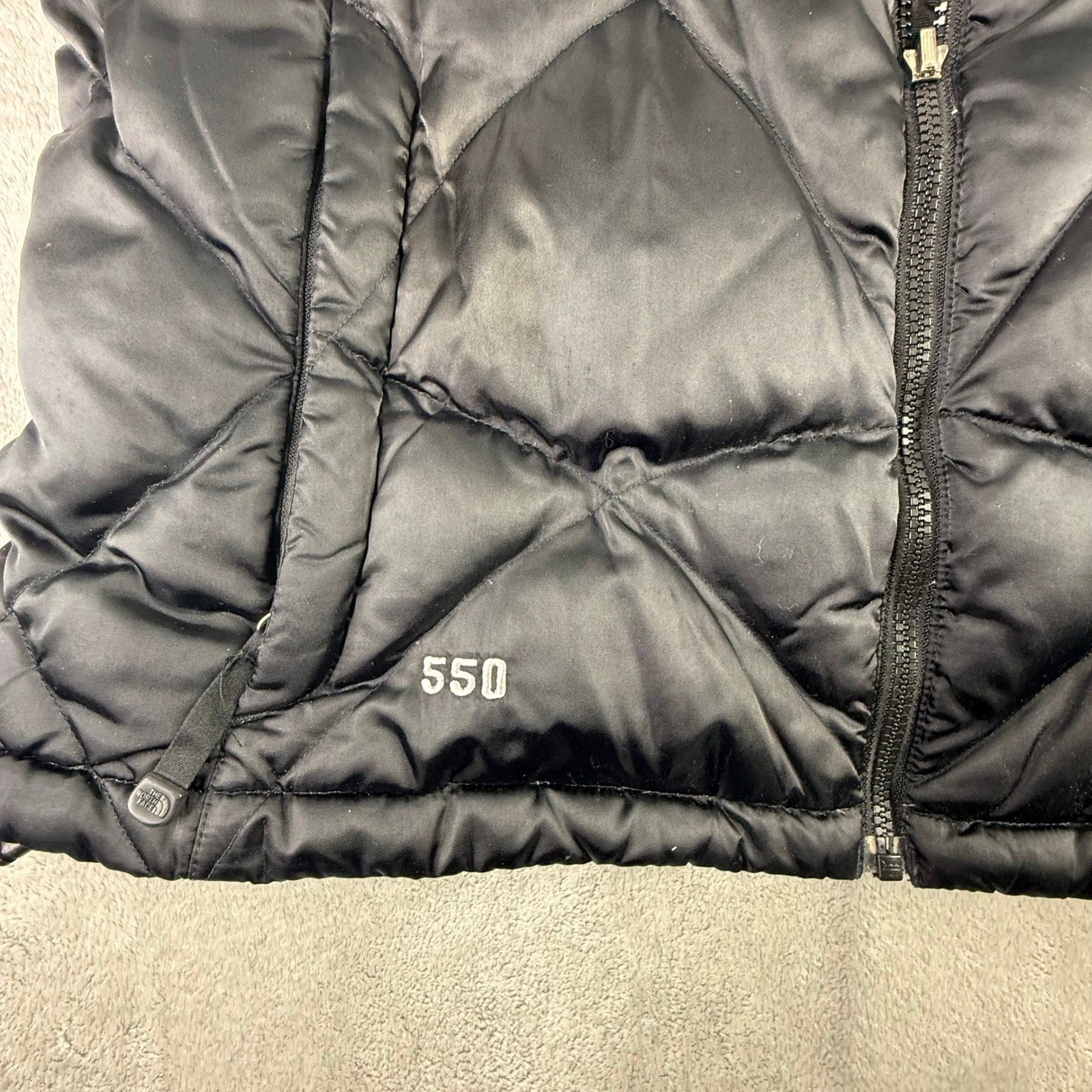 The North Face Aconcagua 550 Down Puffer Vest Black Diamond Quilted Womens Large