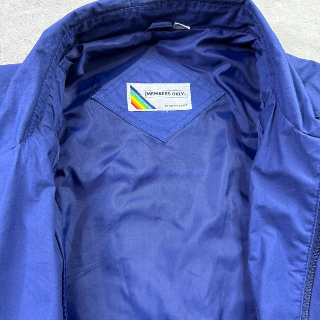 Members Only Mens Blue Cotton Poly Blend Harrington Jacket Size Medium