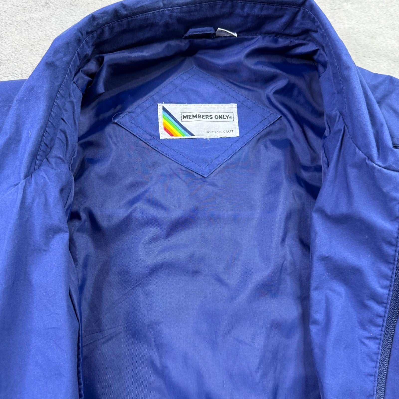 Members Only Mens Blue Cotton Poly Blend Harrington Jacket Size Medium