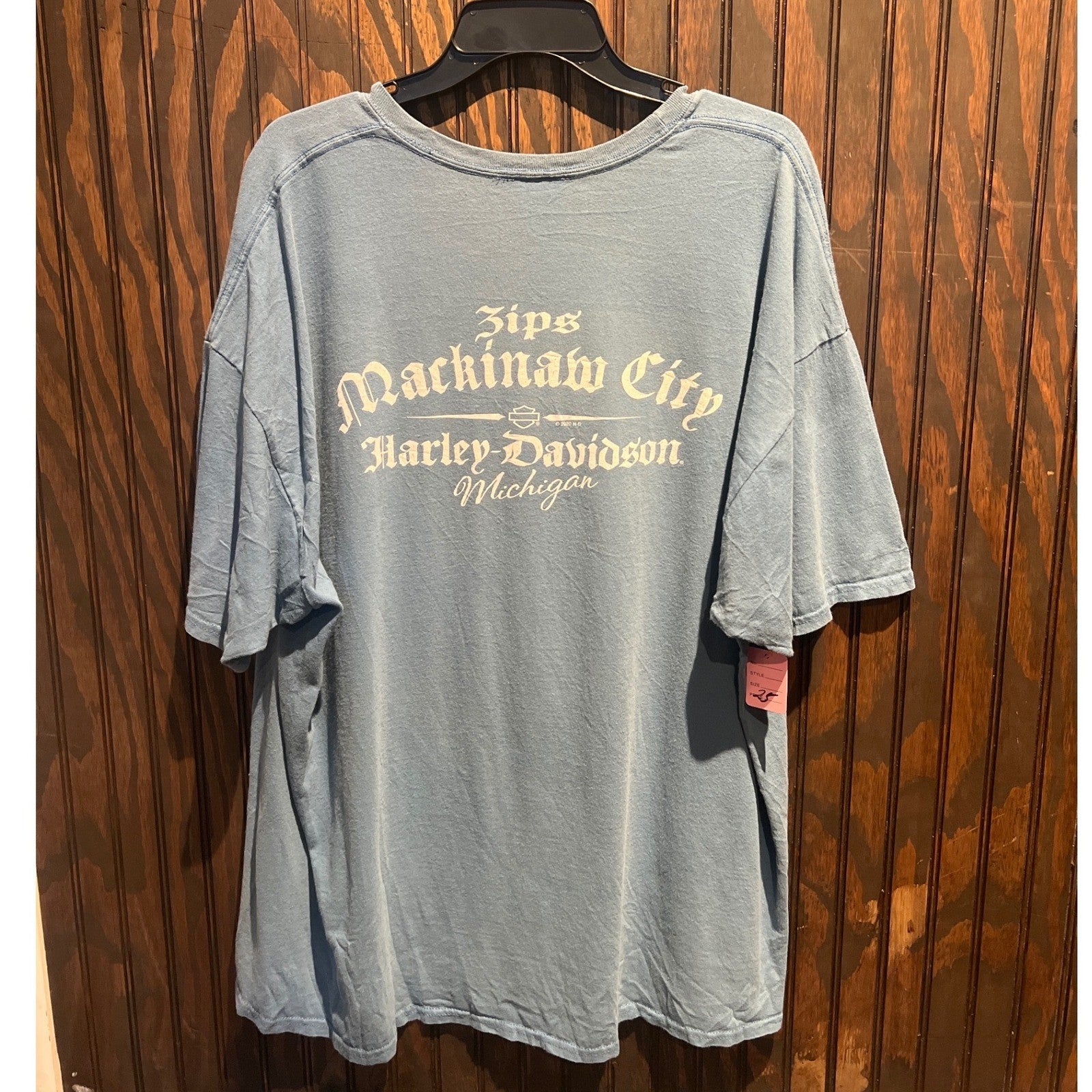 Harley Davidson Old School H-D MC Graphic T-Shirt Blue Mens 2XL 30x25