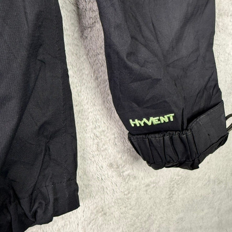 The North Face Hyvent Black Hooded Rain Jacket Womens M Lightweight