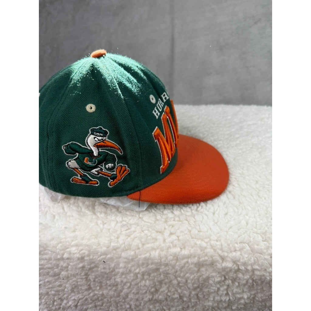 Zephyr Miami Hurricanes Baseball Cap Green Orange Flat Brim Snapback Adjustable