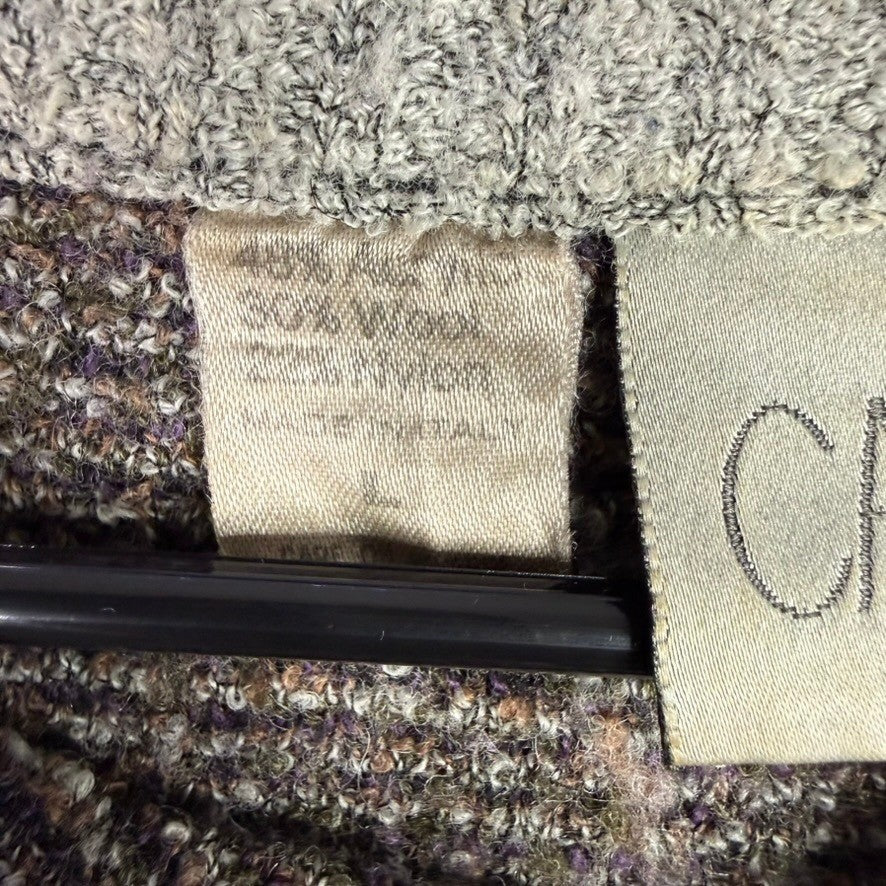 CAMBIO ITALIA Abstract Starburst Pattern Knit Sweater Pullover Purple Brown Gray