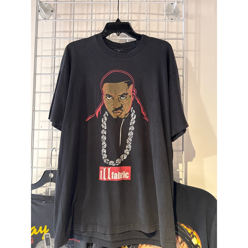 Nas Illmatic Graphic T-Shirt Ill Fabric Black Mens Hip Hop Rap Tee Boxy Fit