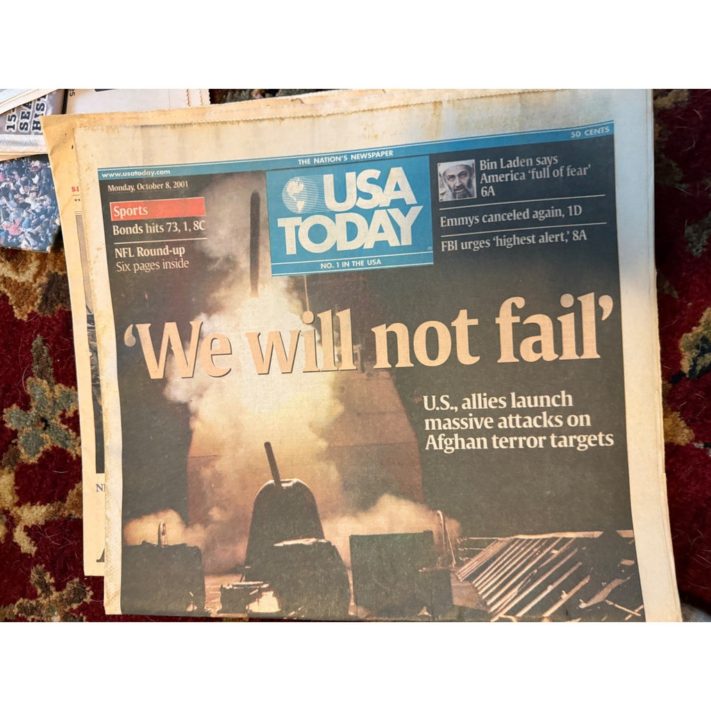Vintage 2001 9/11 Newspapers USA Today Act of War Gwinnett Daily Post Lot of 3