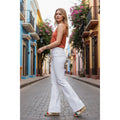 Ralph Lauren White Bootcut Flare Jeans Womens Size 30x27 Embroidered Logo
