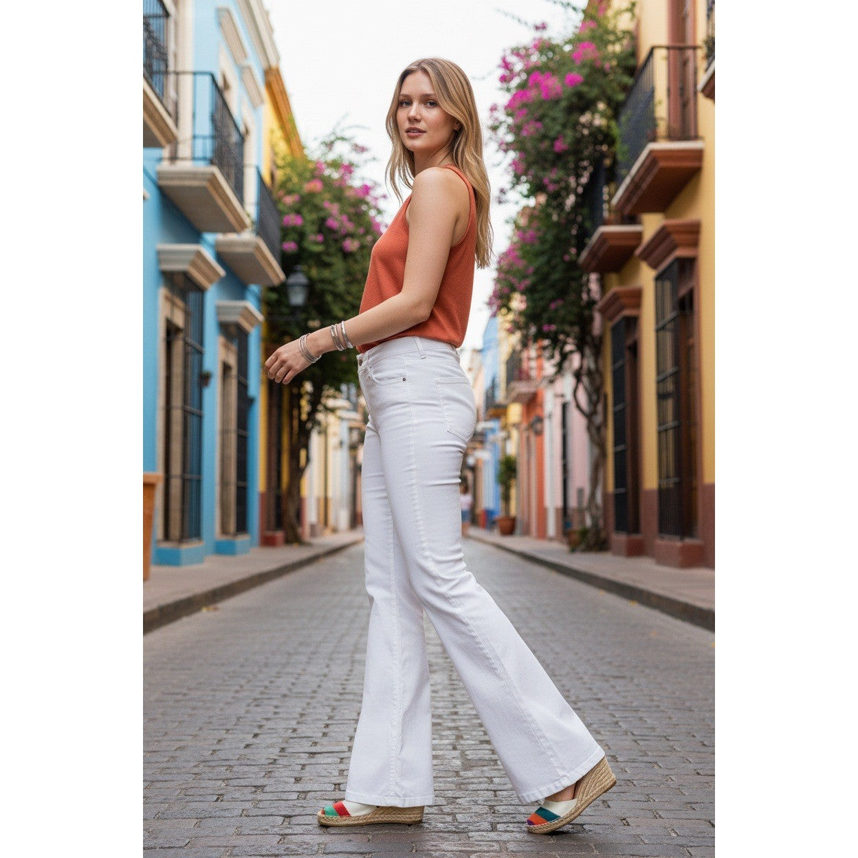 Ralph Lauren White Bootcut Flare Jeans Womens Size 30x27 Embroidered Logo