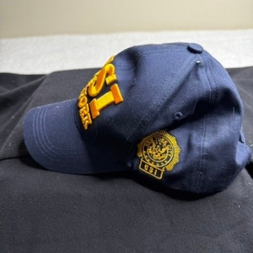 CSI New York Embroidered Baseball Cap Navy Blue Adjustable Strap