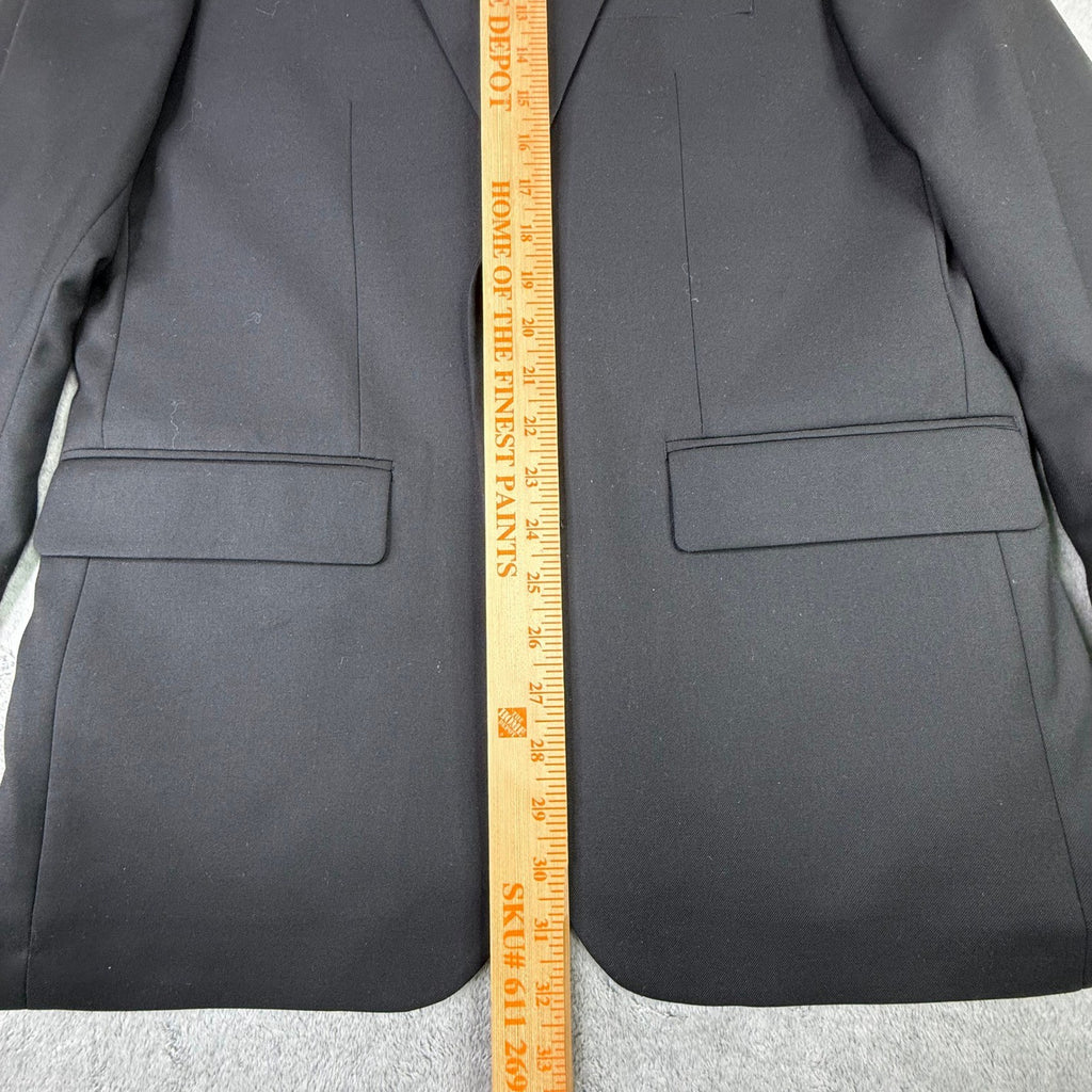 Apt 9 Mens Slim Fit Black Stretch Two Button Blazer Suit Jacket 40R Notch Lapel