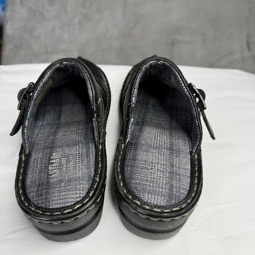 Eastland MAE Black Leather Clog Mules Women's Size 8 M Buckle Strap Comfort