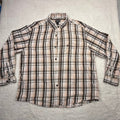 Polo Jeans Co Ralph Lauren Plaid Flannel Shirt Mens XL Brown Tan Button Down