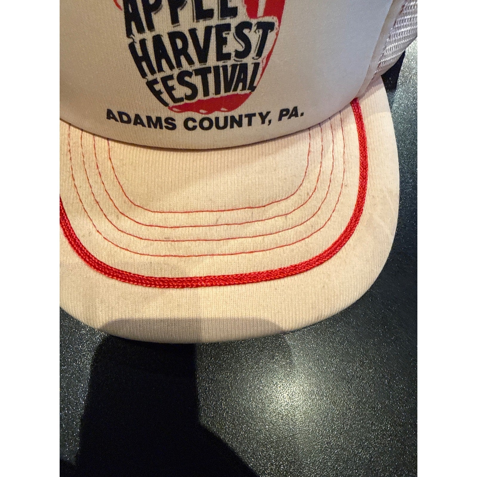 Vintage National Apple Harvest Festival Adams County PA Trucker Hat Corduroy Tan