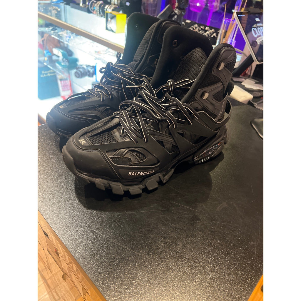 Balenciaga Track Hike High Top Sneakers Black Mesh Nylon Mens Boots 45