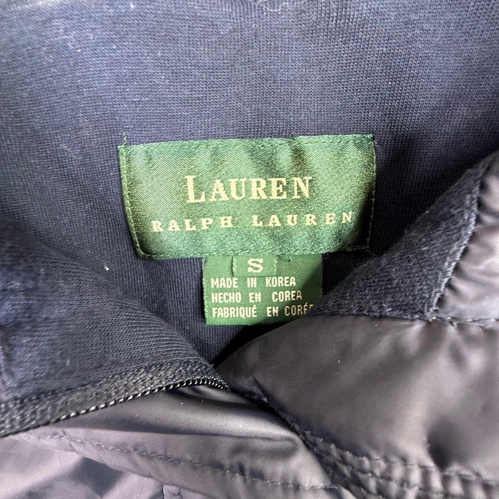 Lauren Ralph Lauren Mens Navy Blue Red Trim Full Zip Casual Jacket Size S