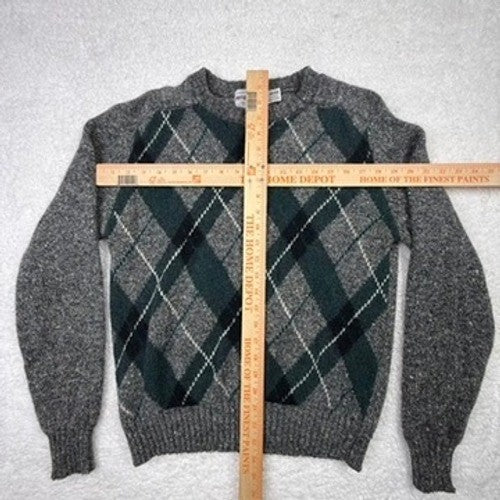 McGregor Mens Argyle Sweater Wool Acrylic Blend Gray Green Pullover Size Large