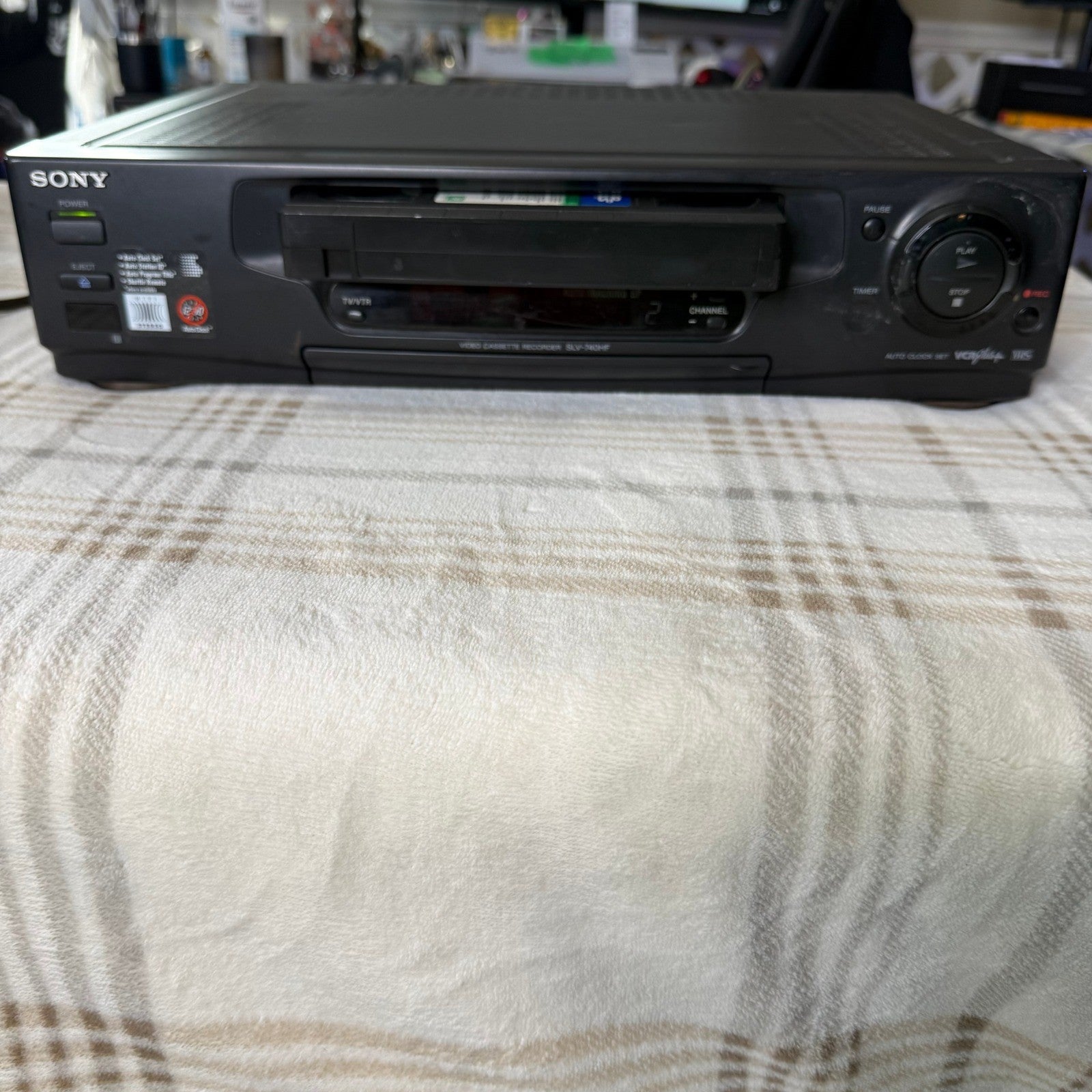 Sony SLV-740HF VHS VCR 4-Head Hi-Fi Stereo Video Cassette Recorder Black