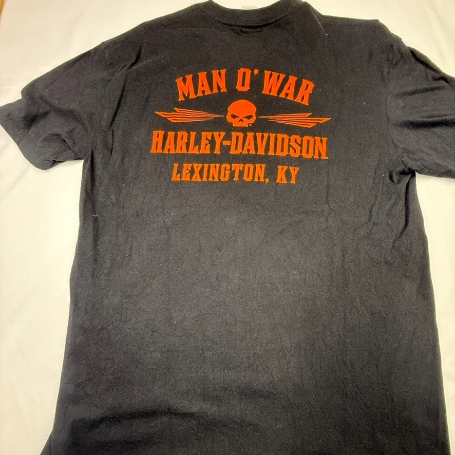 Harley Davidson Man O War Lexington KY Skull Motorcycle T Shirt XL Black 2016