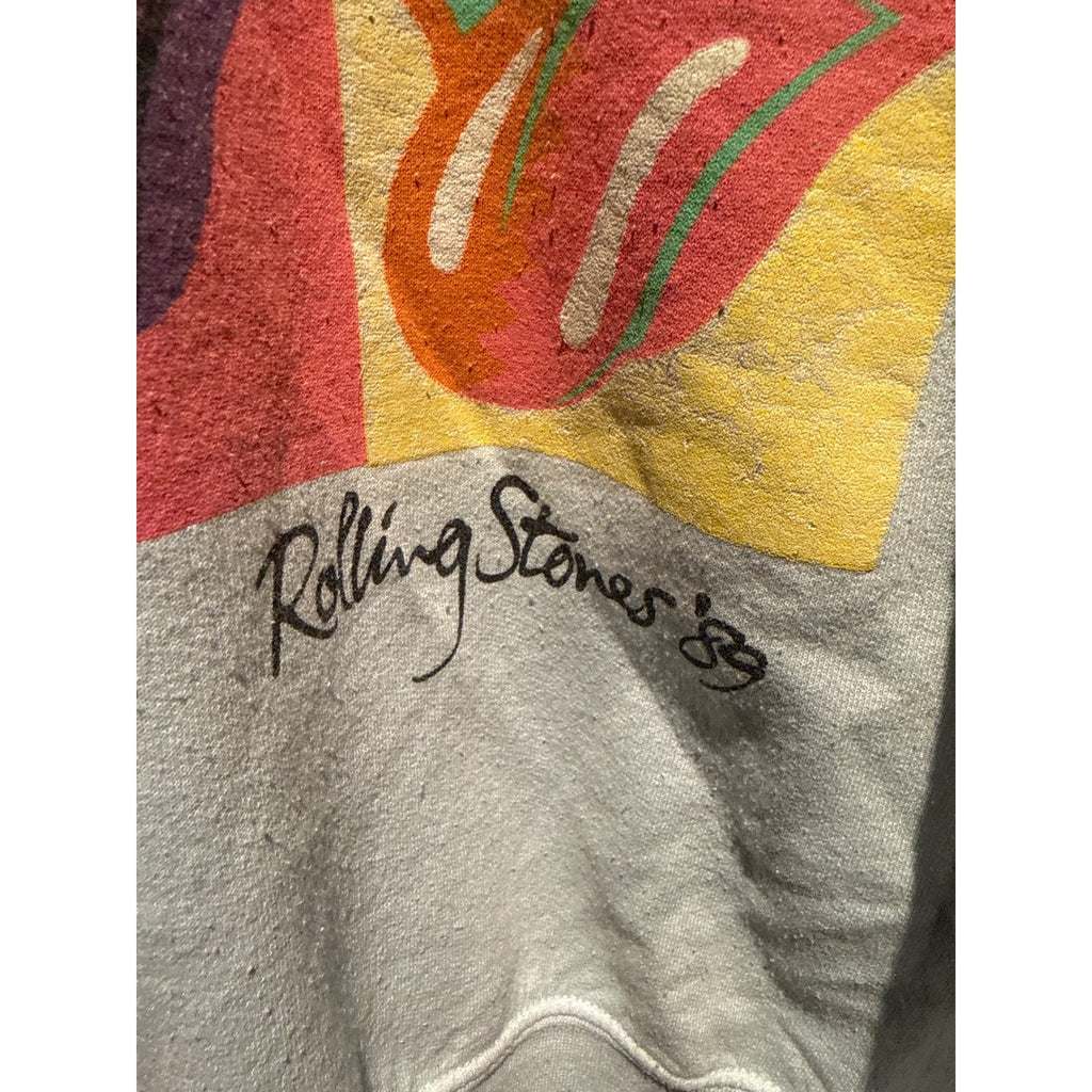 Vintage 1989 Rolling Stones Steel Wheels Tour Sweatshirt Gray Pop Art Tongue L