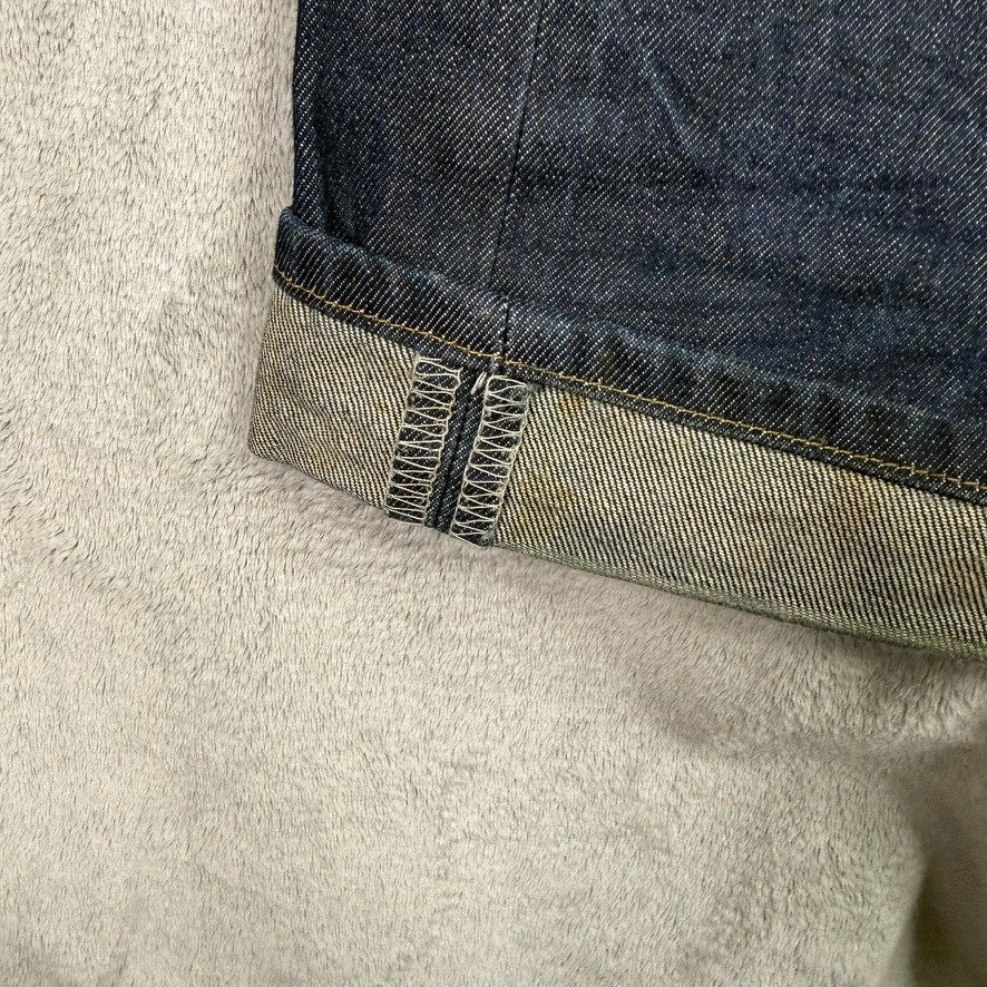 Levi Strauss 501 Jeans Mens 44x32 Dark Wash Straight Leg Button Fly Denim