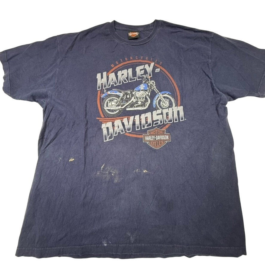 Mens Harley Davidson Motorcycles Graphic T Shirt Blue 1903 San Antonio Texas
