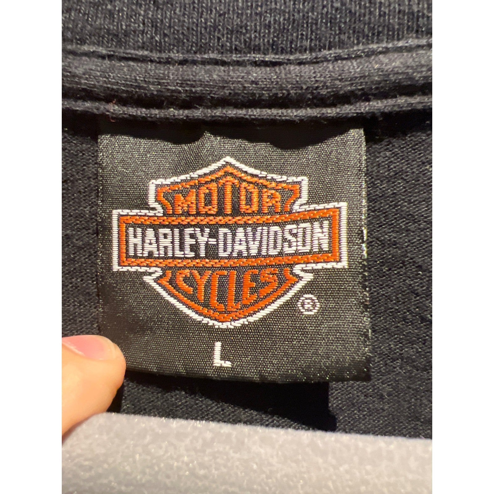Vintage Harley Davidson V-Twin Engine Flame Graphic T-Shirt Black Mens XL 21x29
