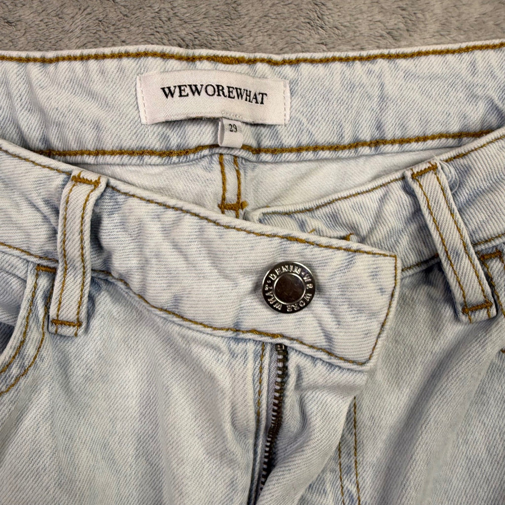 WeWoreWhat Light Wash Distressed Straight Leg Jeans Size 29