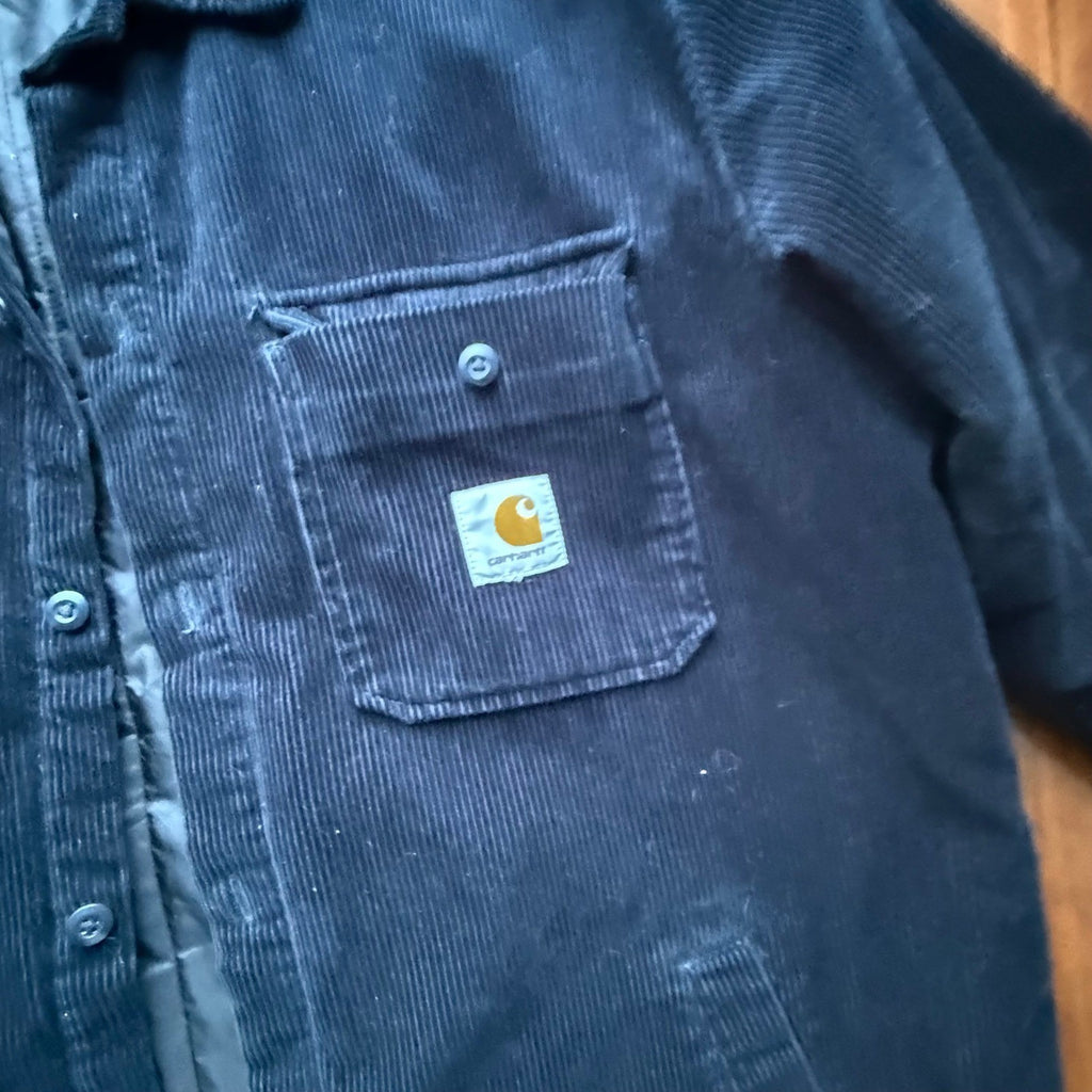 CARHARTT WIP CORDUROY MICHIGAN COAT WINTER Navy Corduroy Quilted Jacket XXL
