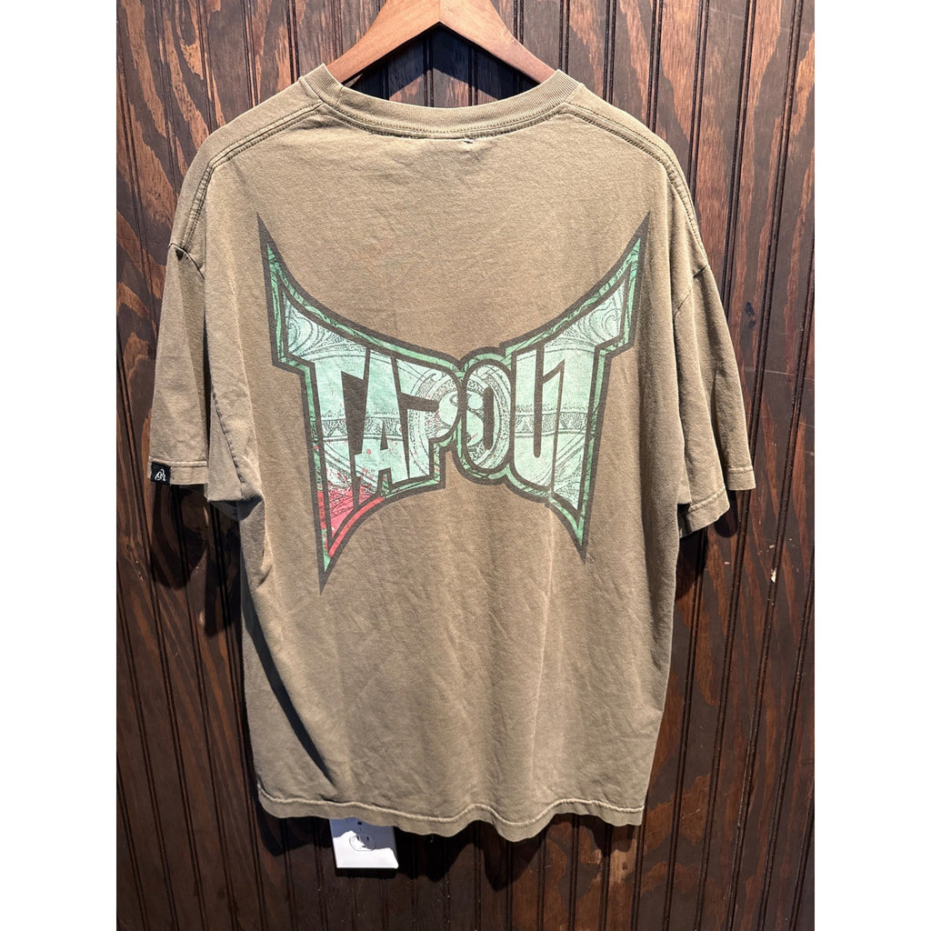 Tapout Graphic T-Shirt Mens XL Olive Green MMA Combat Sports Logo Tee Y2K Style
