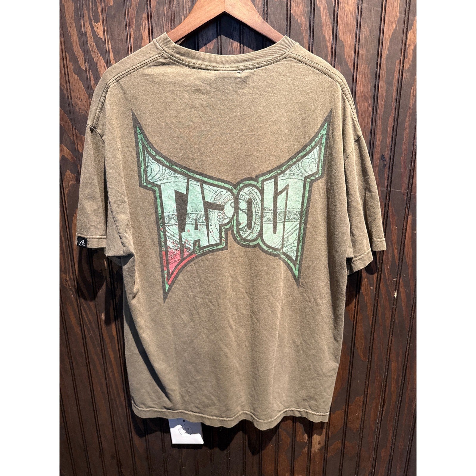 Tapout Graphic T-Shirt Mens XL Olive Green MMA Combat Sports Logo Tee Y2K Style