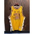 Vintage Platinum FUBU Harlem Globetrotters Geese 35 Jersey Yellow 4XL 75th Anniv