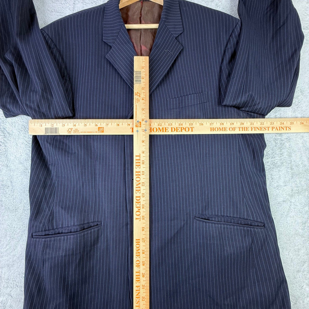 Ted Baker Endurance Mens Navy Blue Pinstripe 3-Button Blazer Suit Jacket 50R