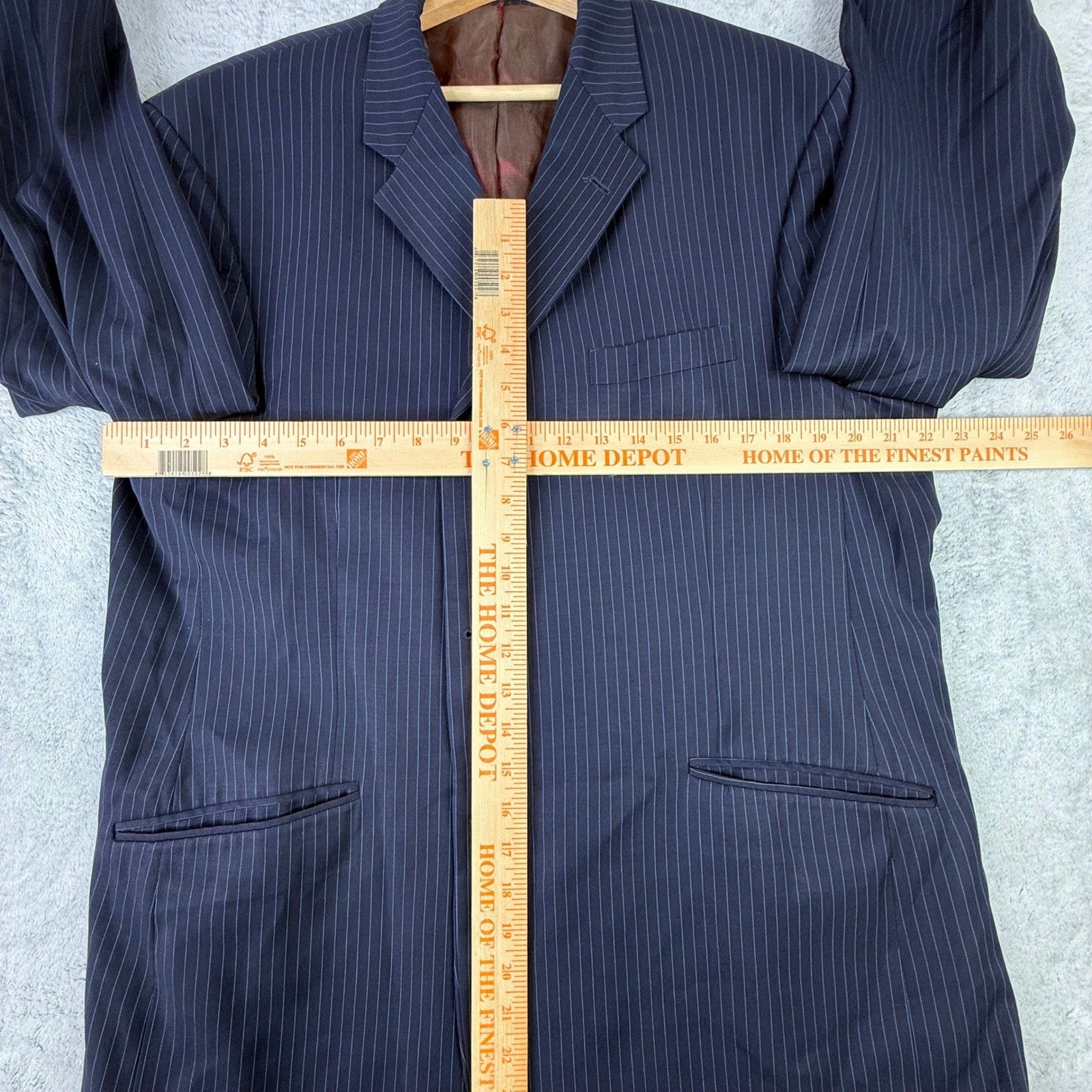 Ted Baker Endurance Mens Navy Blue Pinstripe 3-Button Blazer Suit Jacket 50R