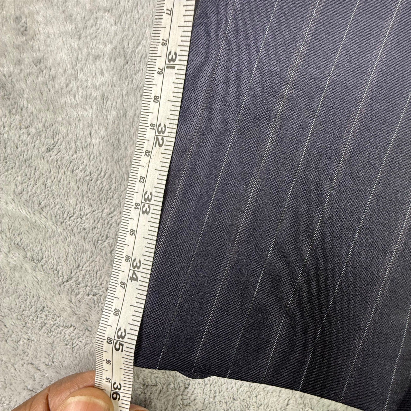 Z Zegna Mens Pinstripe Blazer Navy Blue Wool 2-Button Suit Jacket 50R 280CG4