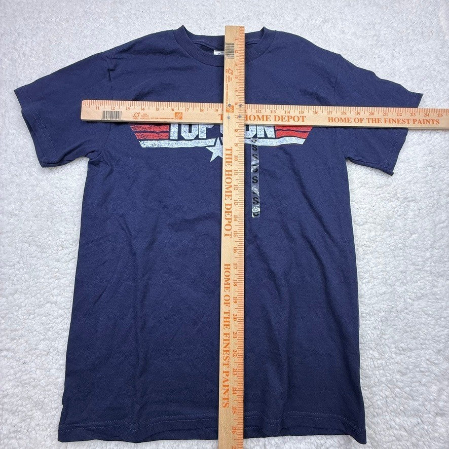 Top Gun T Shirt Navy Blue Graphic Tee Maverick F-14 Fighter Jet Movie