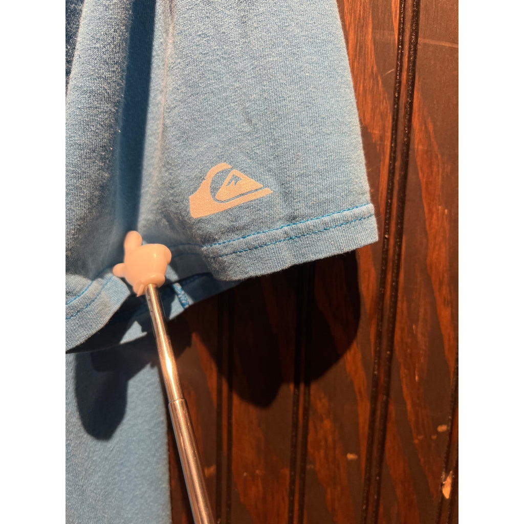 Quiksilver Mens Light Blue Heather Graphic Logo Short Sleeve T-Shirt Size XL