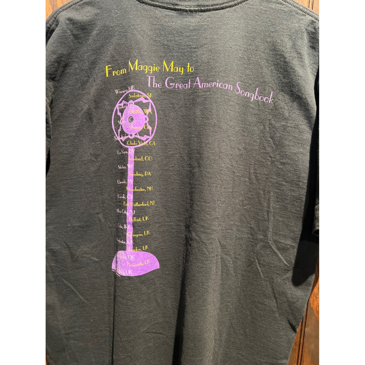 Rod Stewart 2005 Tour Tee Anvil Black Large Maggie May Great American Songbook