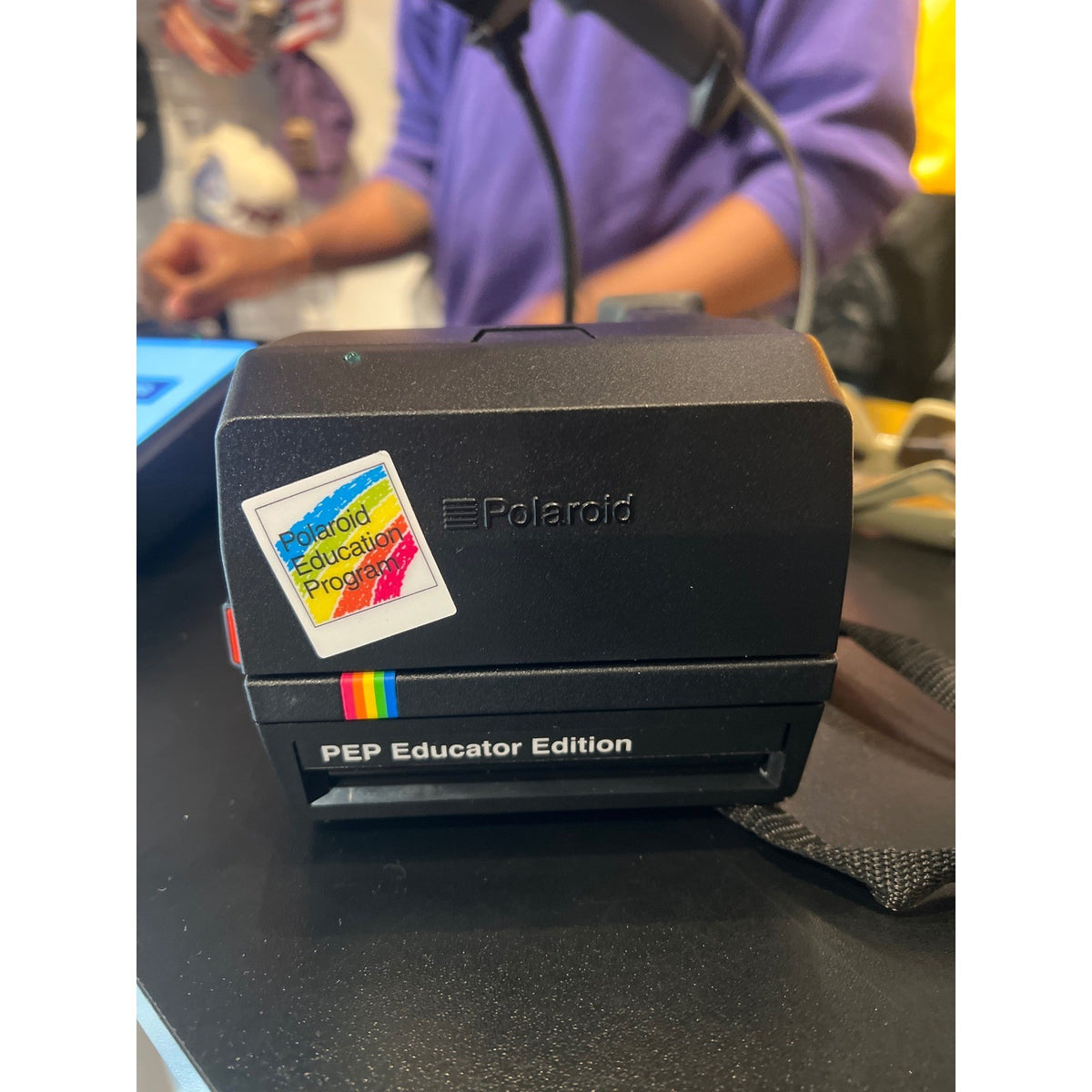 Polaroid 600 PEP Educator Edition Instant Film Camera Black Rainbow Vintage
