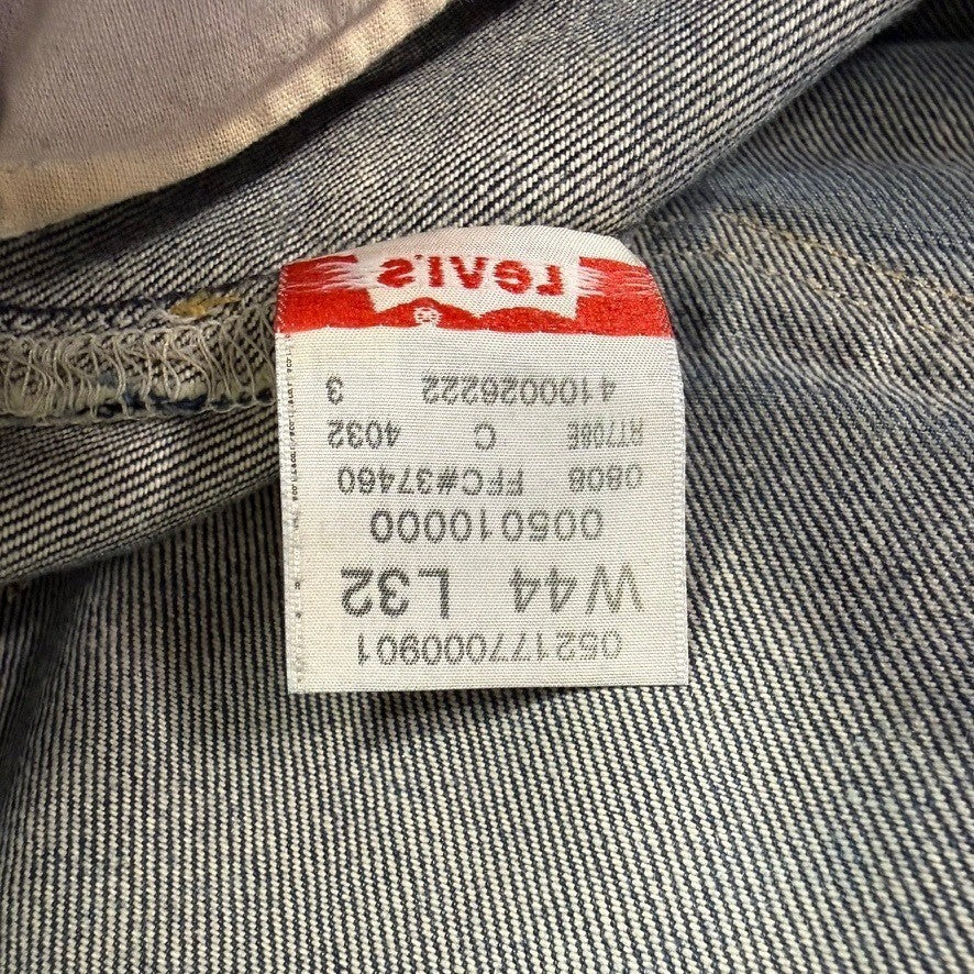 Levi Strauss 501 Jeans Mens 44x32 Dark Wash Straight Leg Button Fly Denim