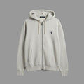Polo Ralph Lauren Mens Full Zip Hoodie Oatmeal Heather Grey Pony Logo NWT